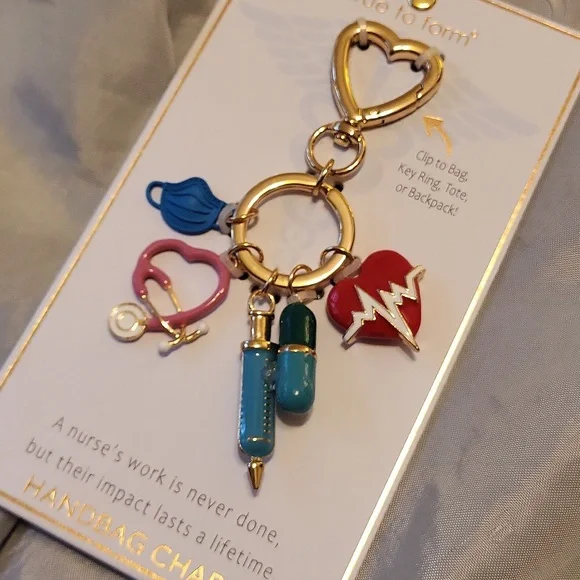 True to Form NURSE Keychain BAG Charm FOB Brand New On Card HL Rt Te - Picture 3 of 3